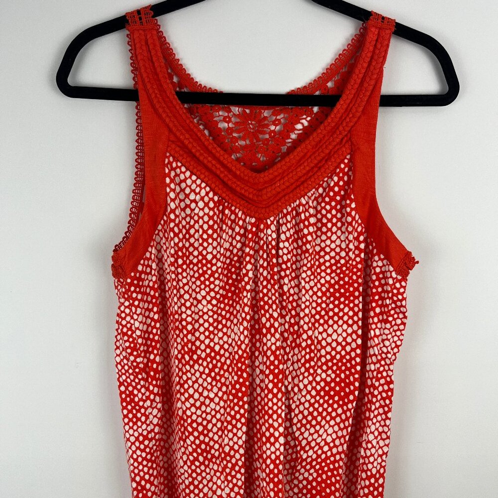 Davina Top Blouse Size M Orange Sleeveless 95% Rayon 5% Spandex